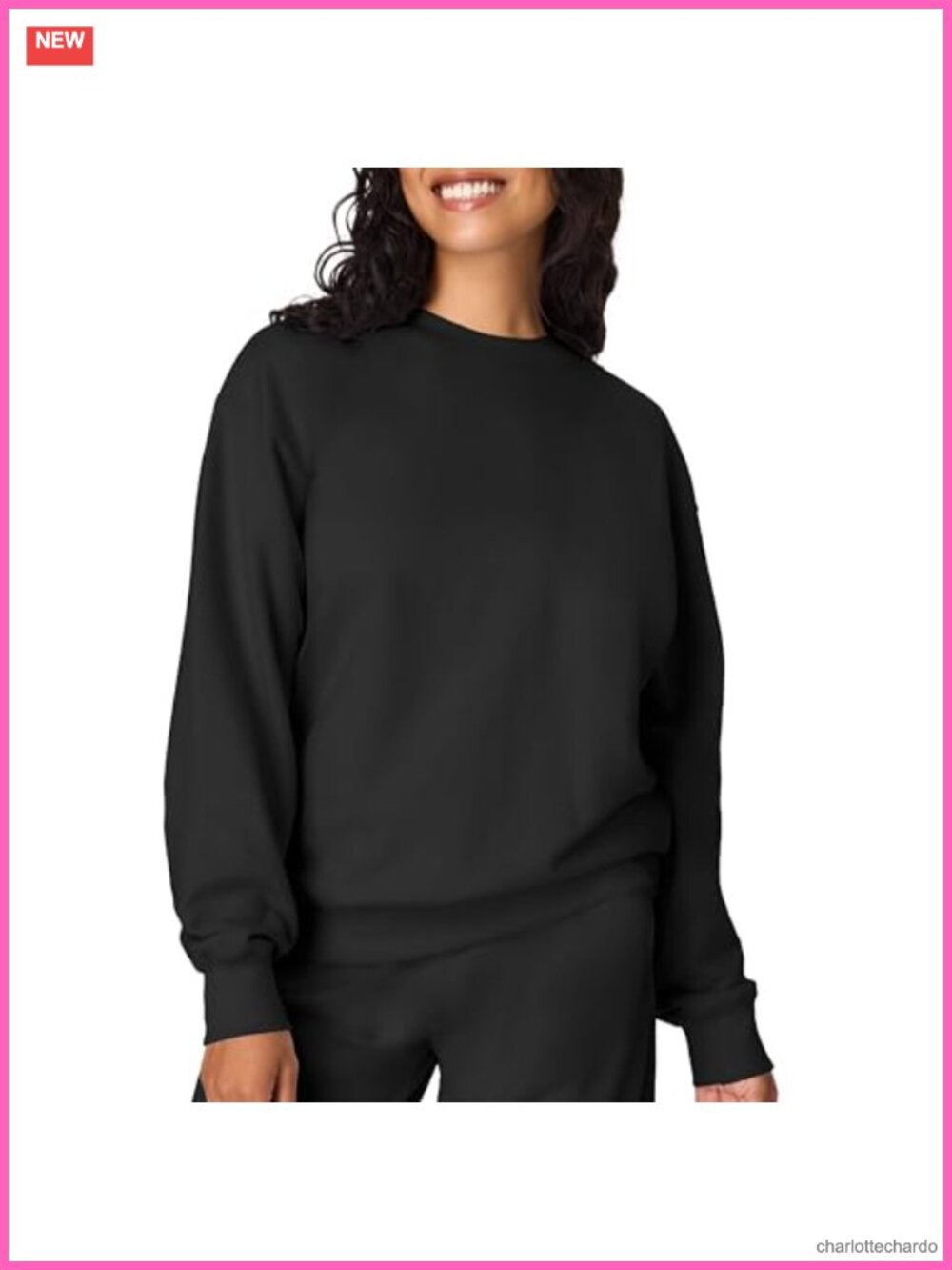 Hanes Originals Women's Midweight Fleece Crewneck Pullover Floral Graphic